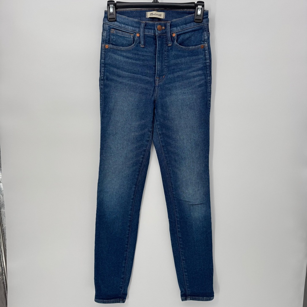 Madewell 10" High-Rise Skinny Jeans Women's Size 25 Dark Wash Denim - Picture 2 of 8